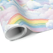 Papier Cadeau Arcs-en-ciel et Nuages (Coin rond)