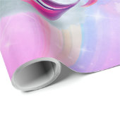 Papier Cadeau Arcs-en-ciel, Nuages fluides, Baby shower des étoi (Coin rond)