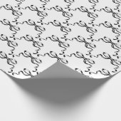Papier Cadeau Arcs en ruban noir et blanc tendance (Coin)
