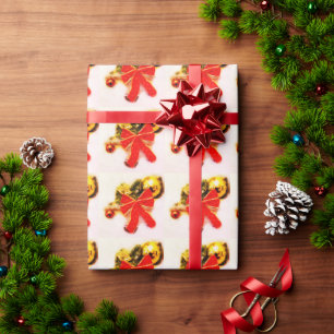 Papier Cadeau Arcs rouges de Noël