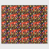 Papier Cadeau Arcs rouges de Noël (Plat)