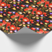 Papier Cadeau Arcs rouges de Noël (Coin)