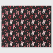 Papier Cadeau Arcs rouges sur arrière - plan noir (Plat)