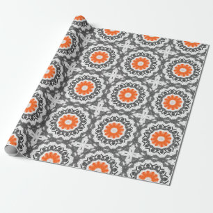 Papier Cadeau argent abstrait, gris clair et ardoise noire se
