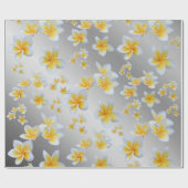 Papier Cadeau argent, asiatique, jaune, blanc, fleur, brillant,  (Plat)