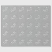 Papier Cadeau Argent couleur unie - Mariage Mr & Mrs Faveurs (Plat)