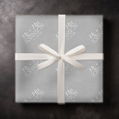 Papier Cadeau Argent couleur unie - Mr & Mrs Cadeaux de mariage