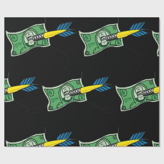 Papier Cadeau Argent des fléchettes (Plat)