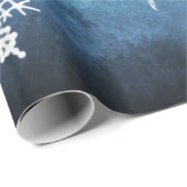 Papier Cadeau Argent et bleu (Coin rond)