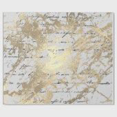 Papier Cadeau Argent Foxier Gold Script brillant métal noir (Plat)