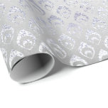 Papier Cadeau Argent gris floral Peacock Royal brillant<br><div class="desc">Minimalisme et simplicité de la forme Glam et papier d'enveloppement chic</div>