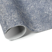 Papier Cadeau Argent gris Gris Grungy Blue Wrap (Coin rond)