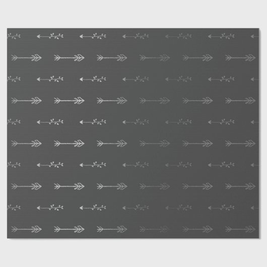 Papier Cadeau Argent Gris Monochromatique Flèches métalliques No (Plat)