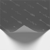 Papier Cadeau Argent Gris Monochromatique Flèches métalliques No (Coin)