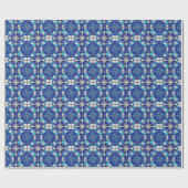 Papier Cadeau Argent Métallisé, Style Vitrail Teinté de Bleu (Plat)