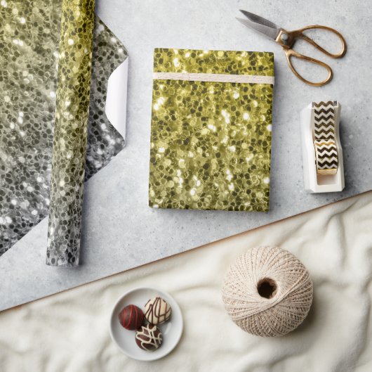 Papier Cadeau Argent or brillant foncé parties scintillant ombre (Artisanat)