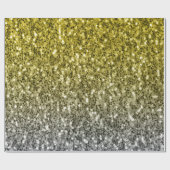 Papier Cadeau Argent or brillant foncé parties scintillant ombre (Plat)