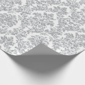 Papier Cadeau Argent Royal Floral Damask Blanc Grey Vip (Coin)