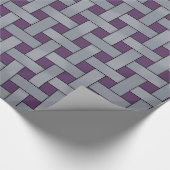 Papier Cadeau Argent tissé graphique sur la couleur pourpre (Coin)