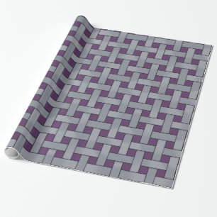 Papier Cadeau Argent tissé graphique sur la couleur pourpre