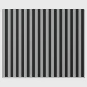 Papier Cadeau Argent vertical et rayures noires (Plat)