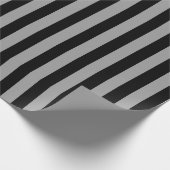 Papier Cadeau Argent vertical et rayures noires (Coin)