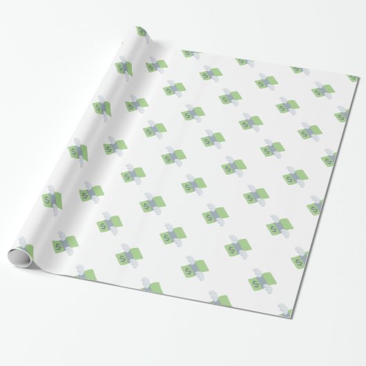 Papier Cadeau argent volant émoji (Déroulé)