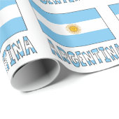 Papier Cadeau Argentine et drapeau argentin (Coin rond)