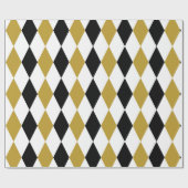 Papier Cadeau Argyle noir et or (Plat)
