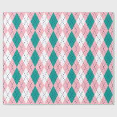 Papier Cadeau Argyle XL Rose Bleu Marine Blanc (Plat)
