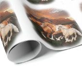 Papier Cadeau Arizona Chevaux sauvages (Coin rond)