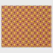 Papier Cadeau Arizona Geometric Pop Art Maroon and Gold Pattern (Plat)