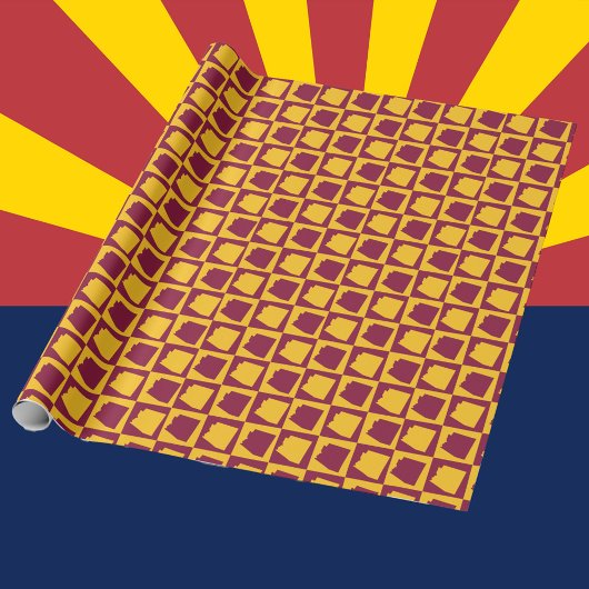 Papier Cadeau Arizona Geometric Pop Art Maroon and Gold Pattern