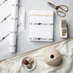 Papier Cadeau Arkansas Nom avec lettre en forme d'État