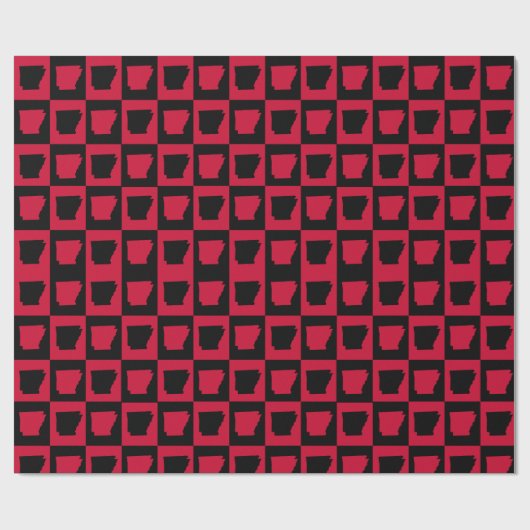 Papier Cadeau Arkansas Red and Black Checker Pattern (Plat)