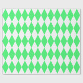 Papier Cadeau Arlequin blanc et vert clair extra-large (Plat)
