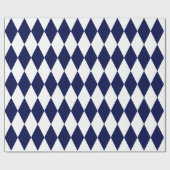 Papier Cadeau Arlequin bleu et blanc extra-large marine (Plat)