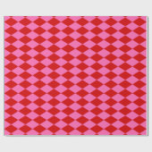 Papier Cadeau Arlequin do-it-yourself couleurs Rouge Rose chaud (Plat)