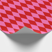Papier Cadeau Arlequin do-it-yourself couleurs Rouge Rose chaud (Coin)