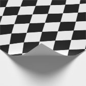 Papier Cadeau Arlequin en diamant noir et blanc motif personnali (Coin)