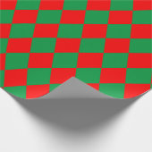 Papier Cadeau Arlequin en diamant rouge et vert Noël motif (Coin)