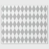 Papier Cadeau Arlequin gris et blanc extra-large (Plat)