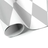 Papier Cadeau Arlequin gris et blanc extra-large (Coin rond)