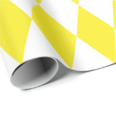 Papier Cadeau Arlequin jaune et blanc extra-large (Coin rond)