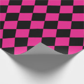 Papier Cadeau Arlequin motif en diamant rose et noir (Coin)