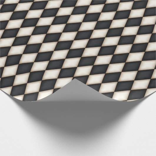 Papier Cadeau Arlequin noir et blanc (petite échelle) (Coin)