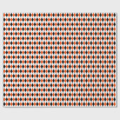 Papier Cadeau Arlequin noir, orange vif et blanc (Plat)