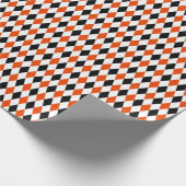 Papier Cadeau Arlequin noir, orange vif et blanc (Coin)
