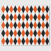 Papier Cadeau Arlequin noir, orange vif et blanc extra-large (Plat)