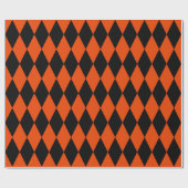 Papier Cadeau Arlequin orange noir et brillant extra large (Plat)